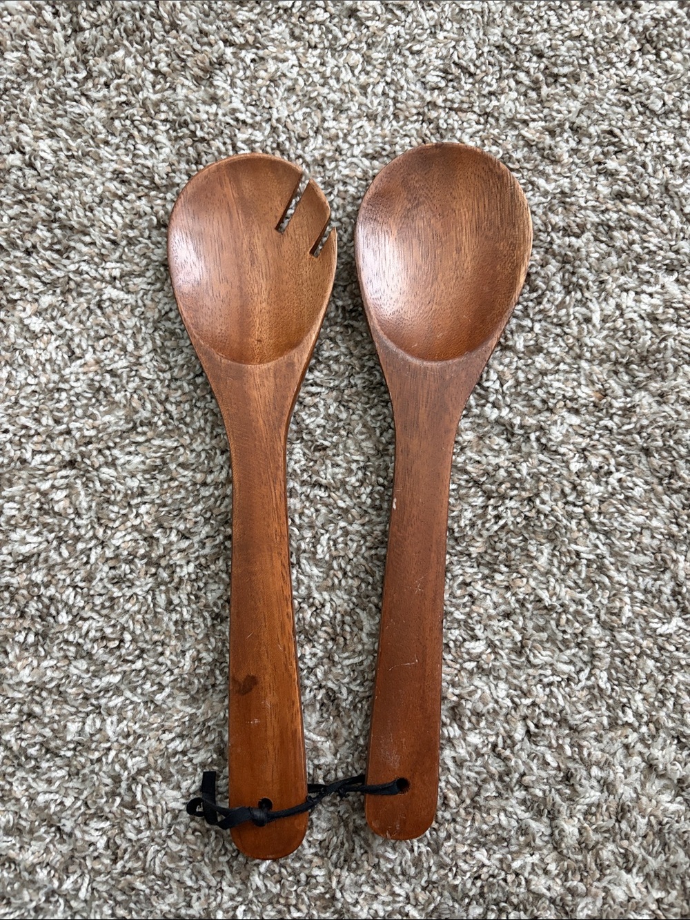 Crate & Barrel Wooden Salad Servers Set